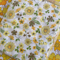 Wonderful Yellow Floral 70's Cotton Sheets SEWING Bedroom