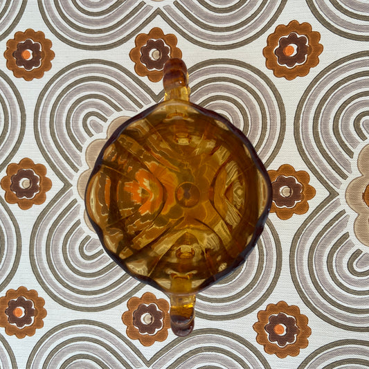 Amber Glass With Two Handles