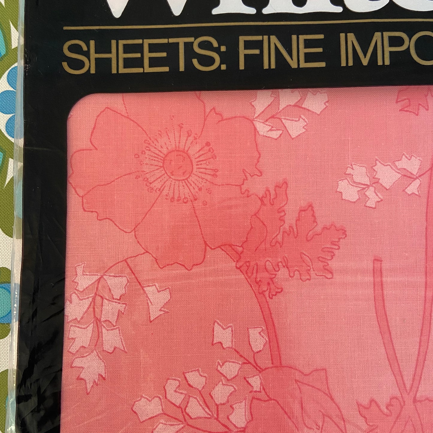 Vintage UNUSED Pink Floral RETRO Sheet QUALITY All Cotton