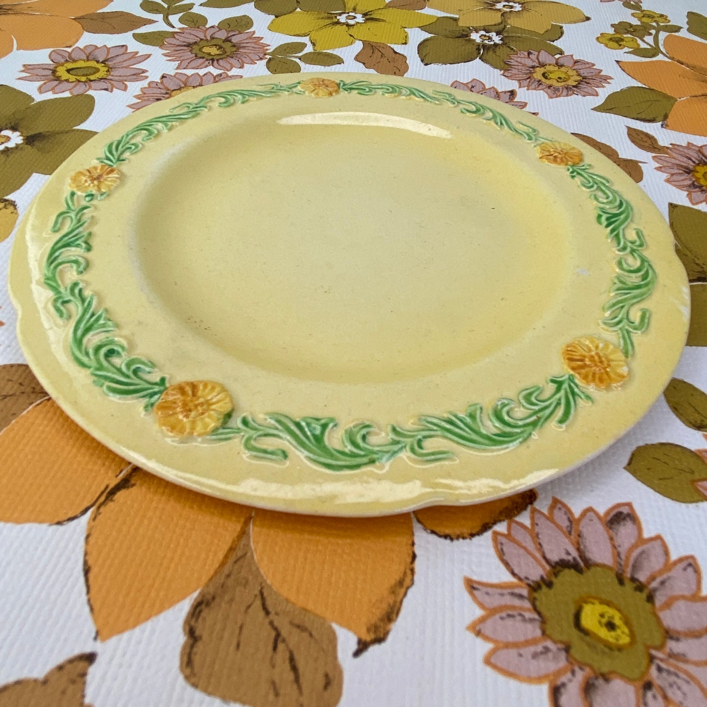 Pretty Yellow Carlton Ware Plate Australian