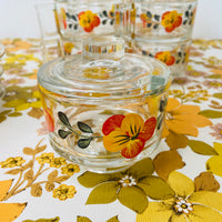 Vintage Glass Cup & Saucer Set JUG & Sugar Bowl