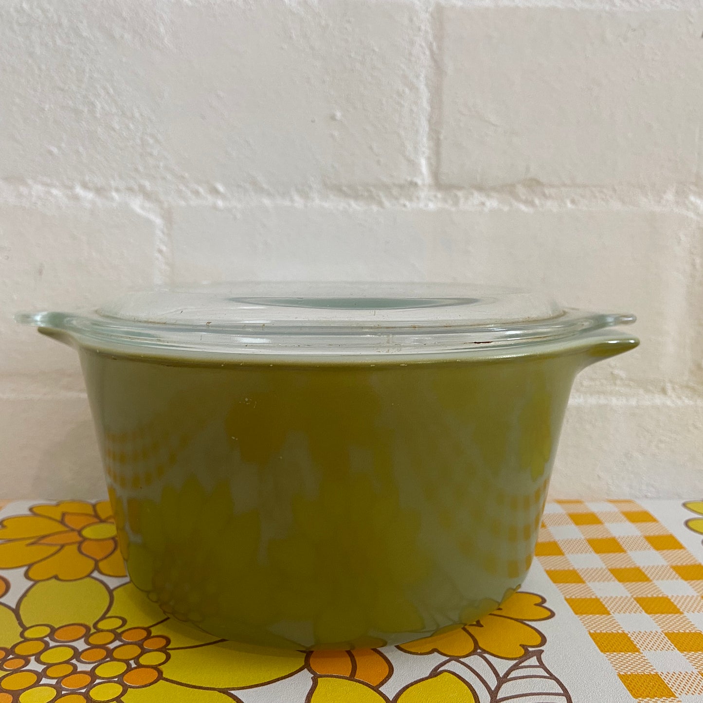 PYREX Green Mini Casserole DISH Retro 70's Kitchen