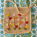 BEAUTIFUL UNUSED Market Beach BAG Floral Wicker