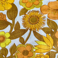 FAT QUARTER ~ AMAZING Unused Sheet FABRIC RETRO Cotton YELLOW 70's