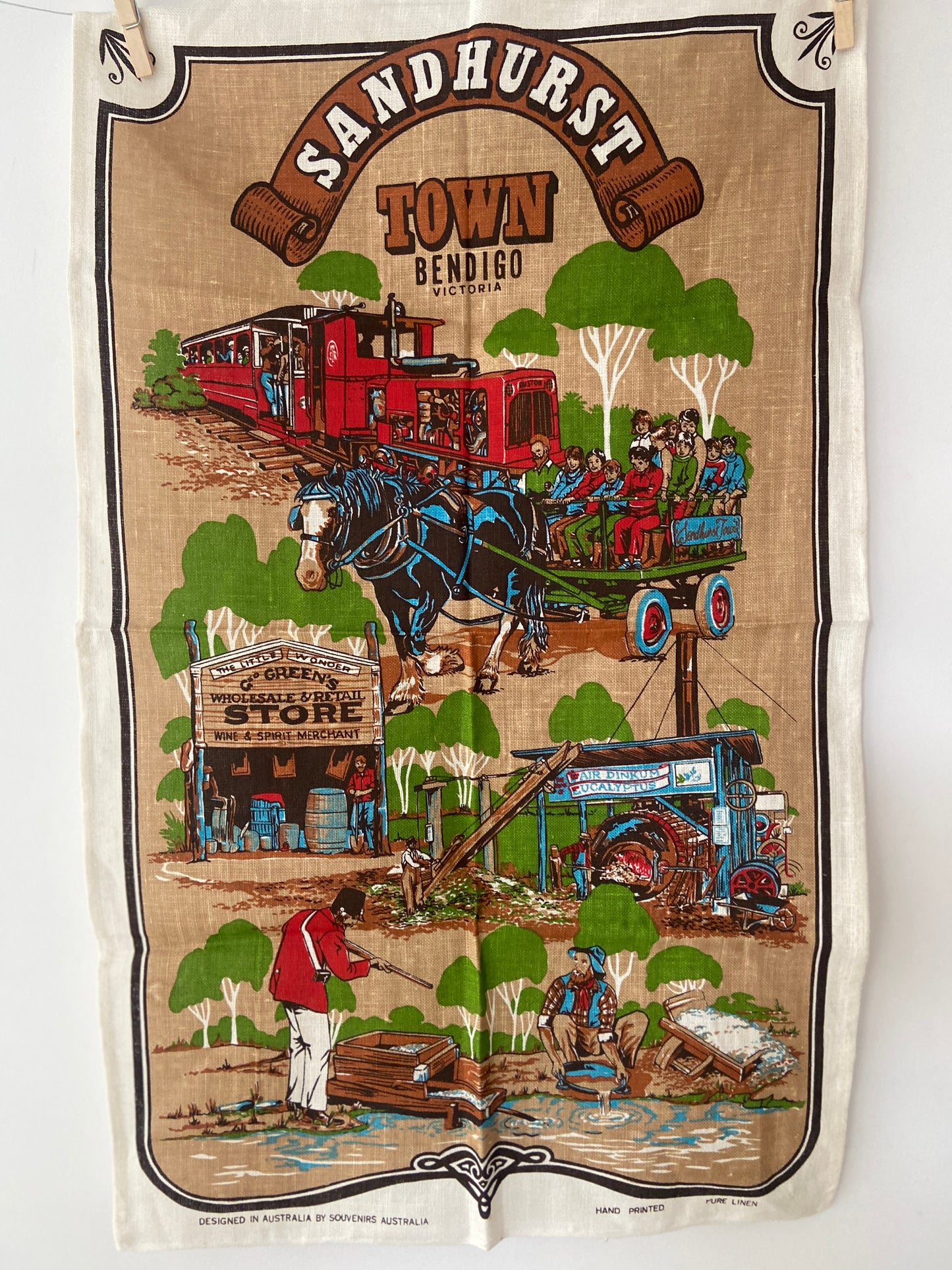 BENDIGO Linen Collectable Tea Towel UNUSED