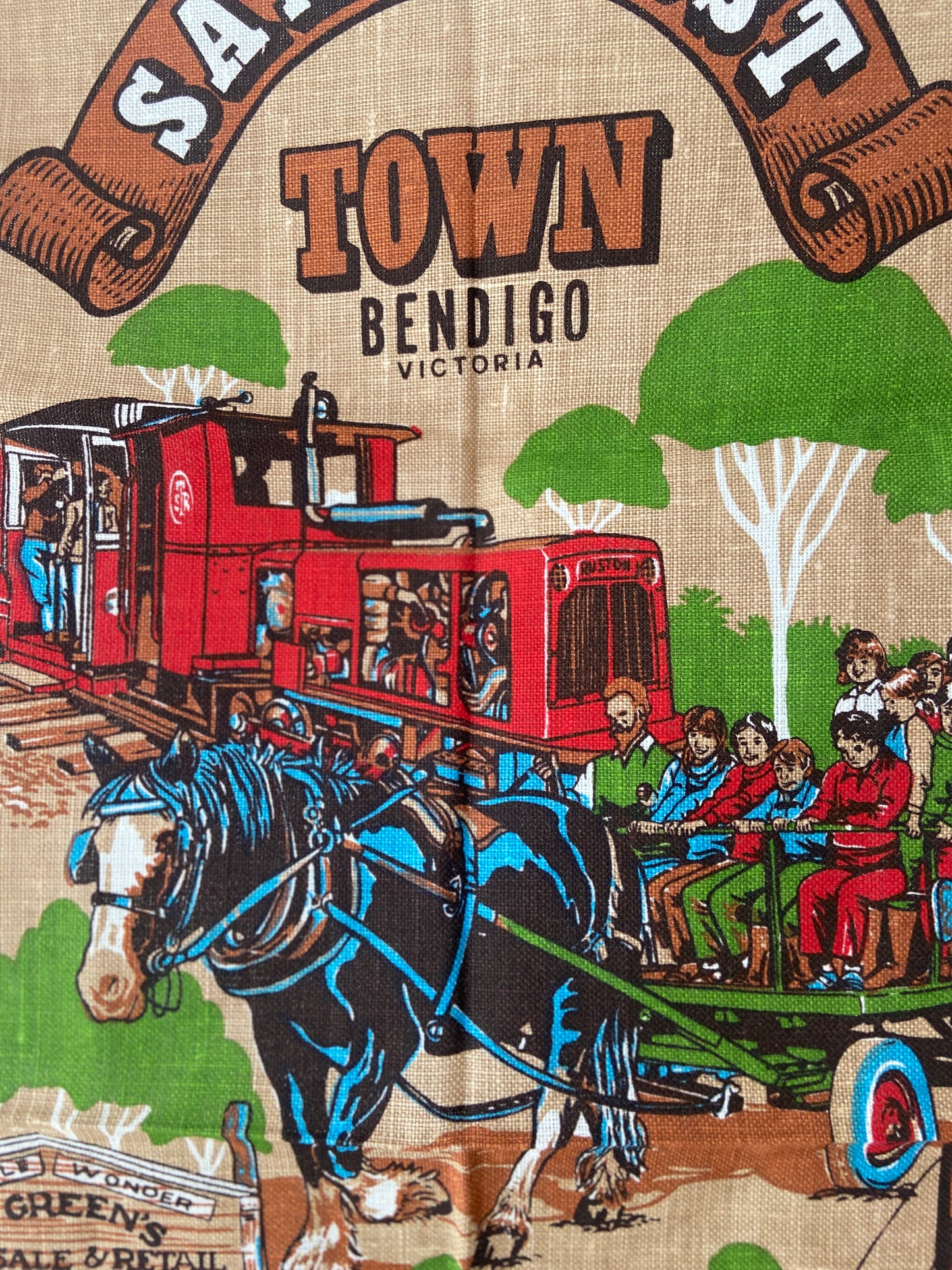 BENDIGO Linen Collectable Tea Towel UNUSED