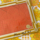 MITAKE Place Mat Set Orange RETRO All Cotton