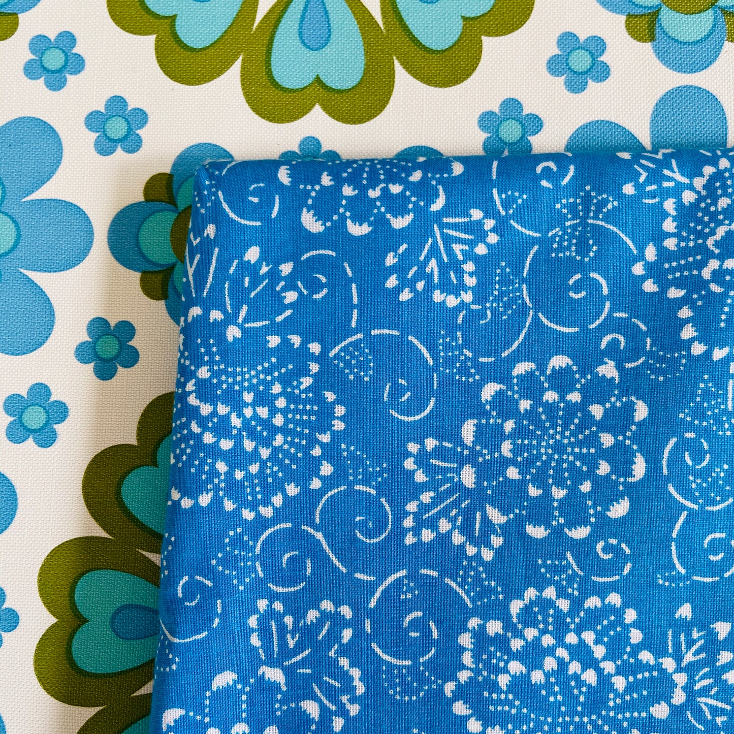 Pretty Blue Cotton Fabric CRAFT Sewing Quilting