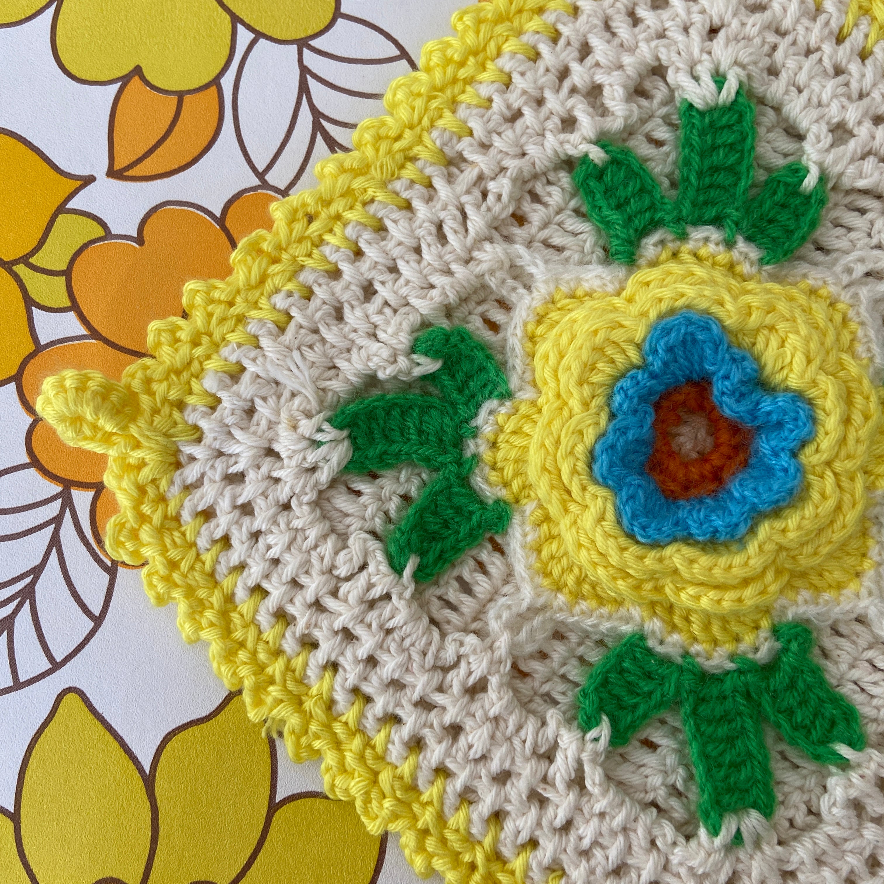 Handmade Pot Holder KNITTED Vintage