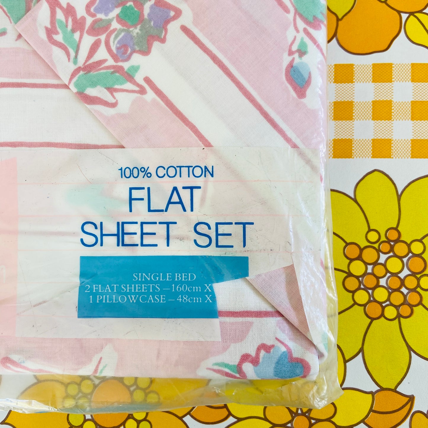 Vintage 100% Cotton Sheets Fabric Pillow Case