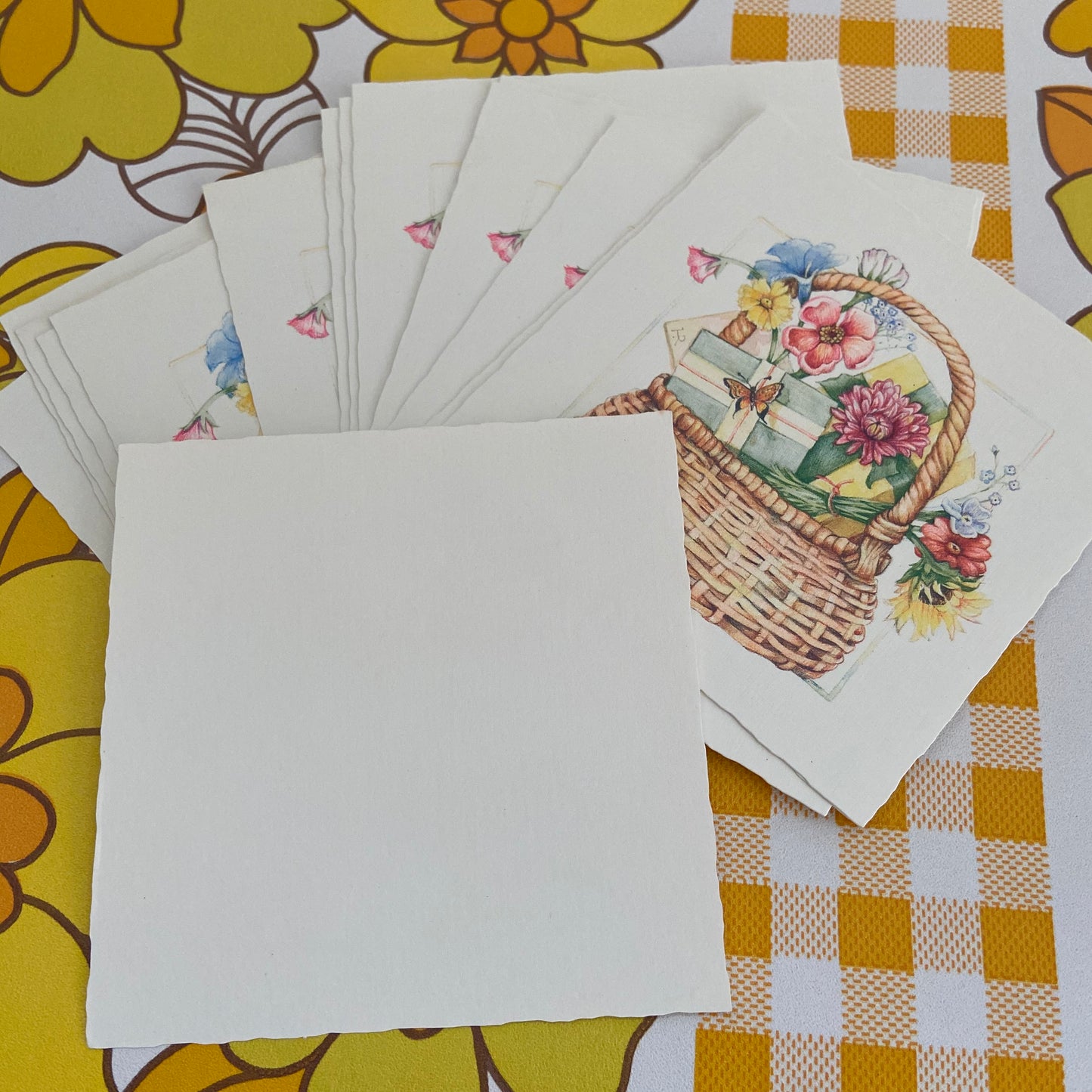STACK of Vintage Gift Cards BLANK Floral 50's 60's Card