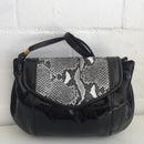 GOLD CREST Cool Black Patent Handbag 80's FAB Disco Evening Cocktail