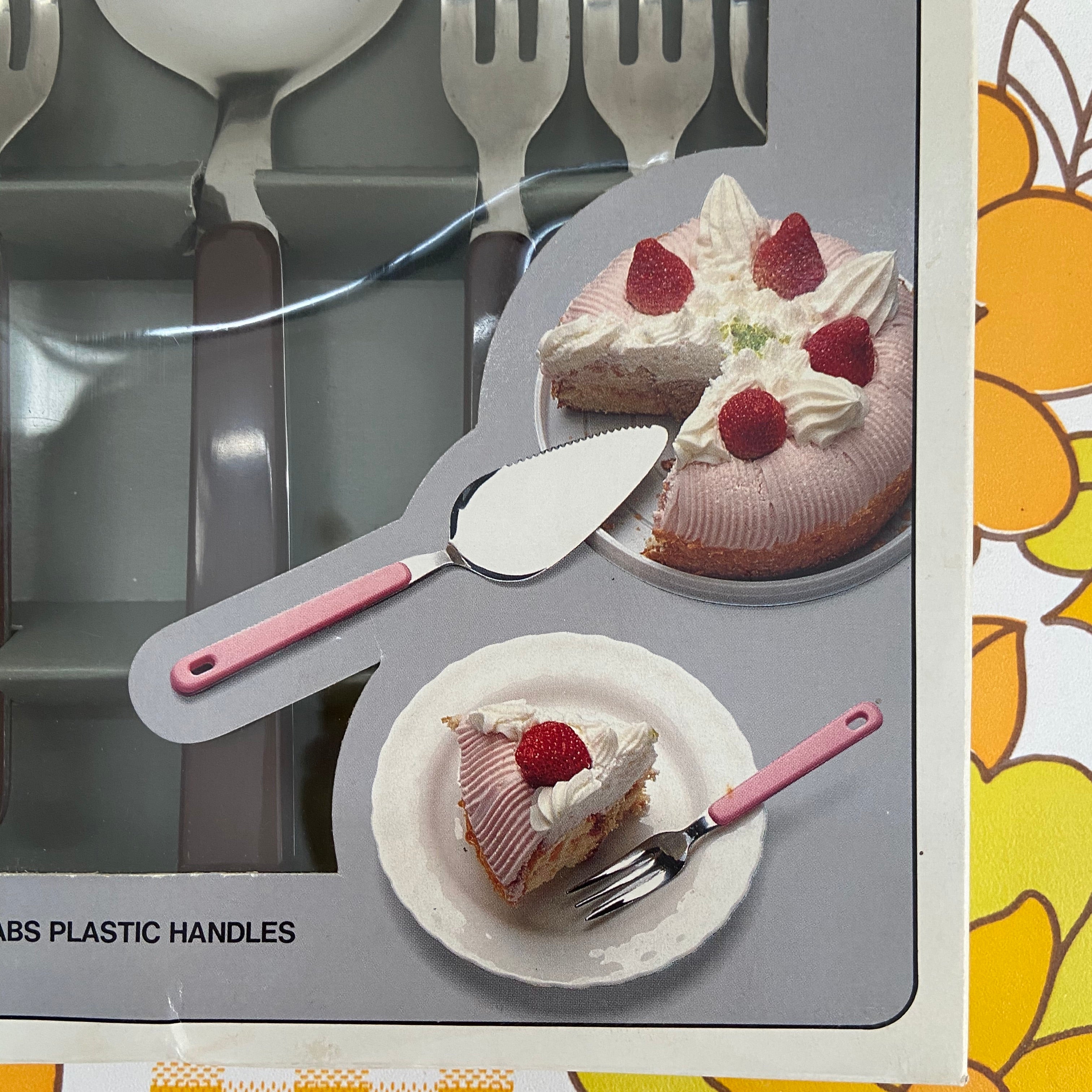 GROSVENOR 7 Piece Cake Set VINTAGE Boxed Stainless Steel