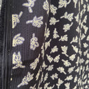 220cms Vintage Crepe Black & White FABRIC Leaf Print