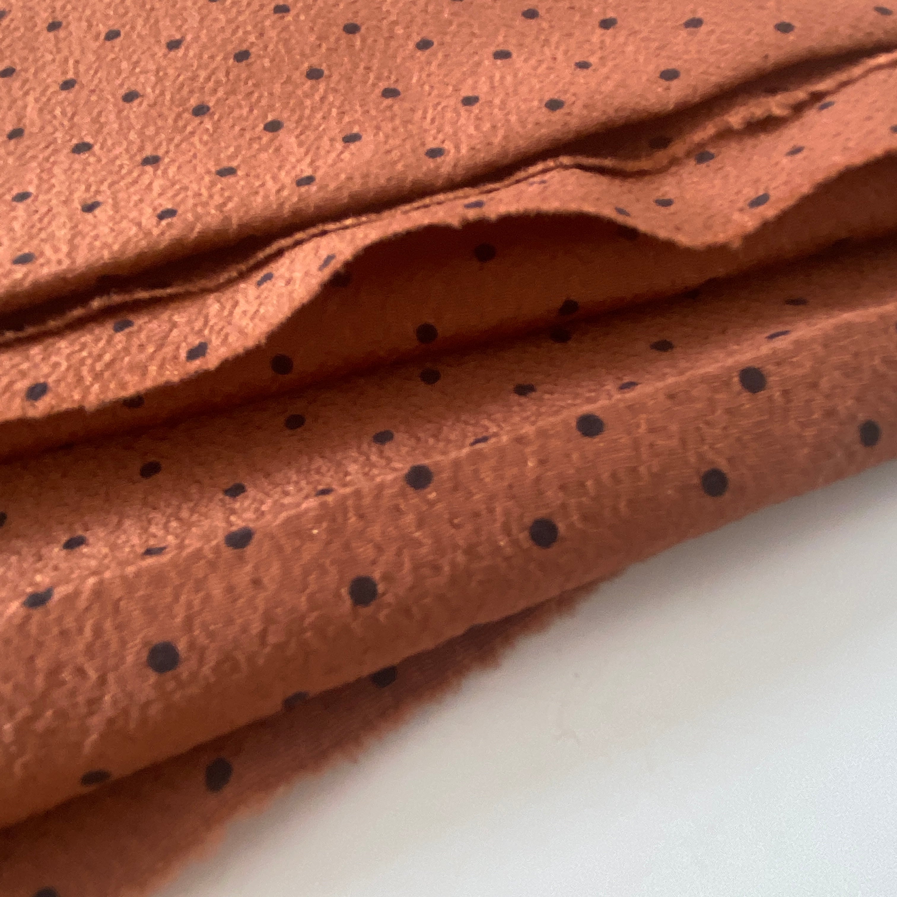 125cms Beautiful Colour Vintage Brown Polka Dot Fabric Dress Slacks Shirt