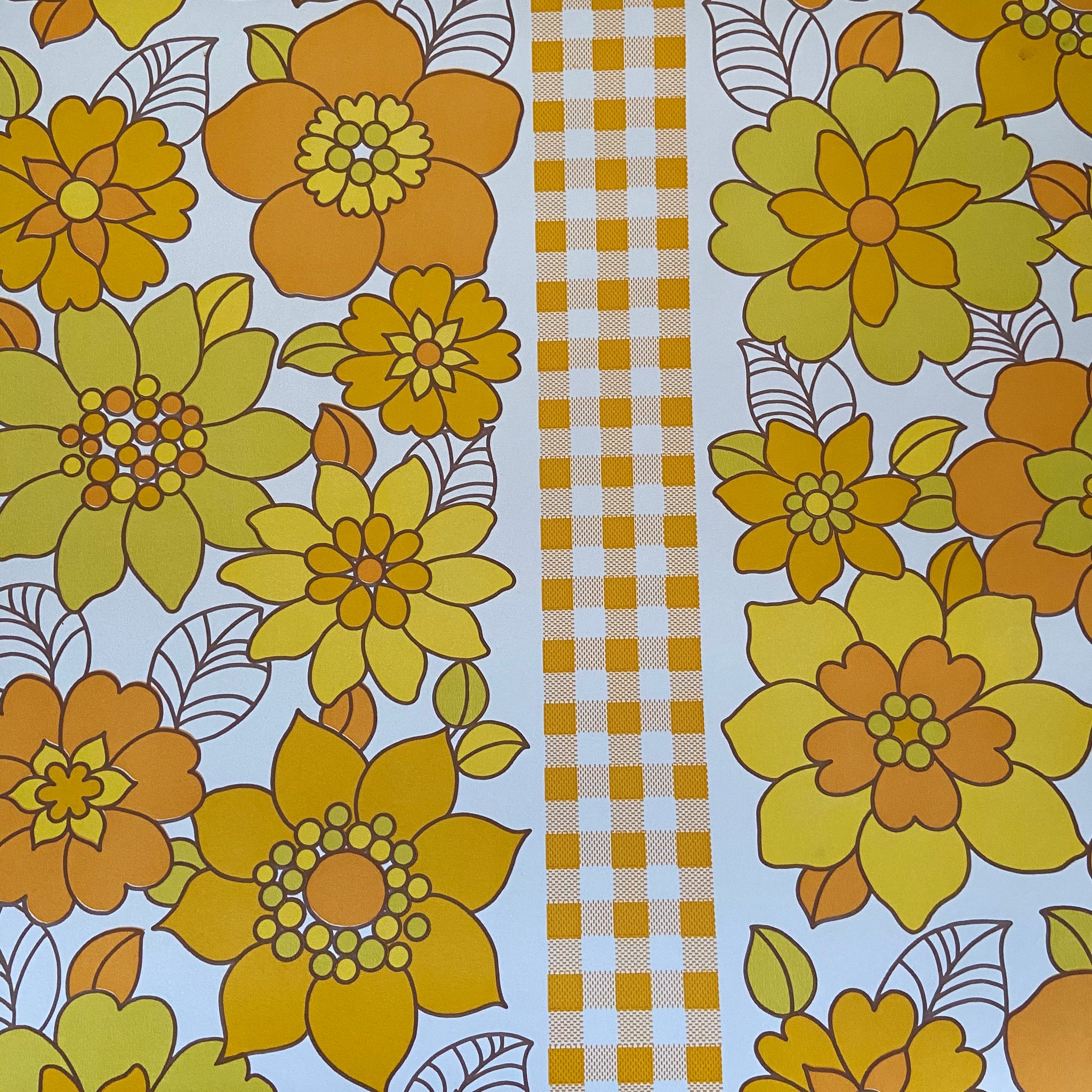 MAYFAIR Vinyl RETRO Yellow Wallpaper AWESOME BRIGHT 70's