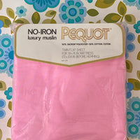 NO IRON Vintage Pink Cotton Sheet Made in USA