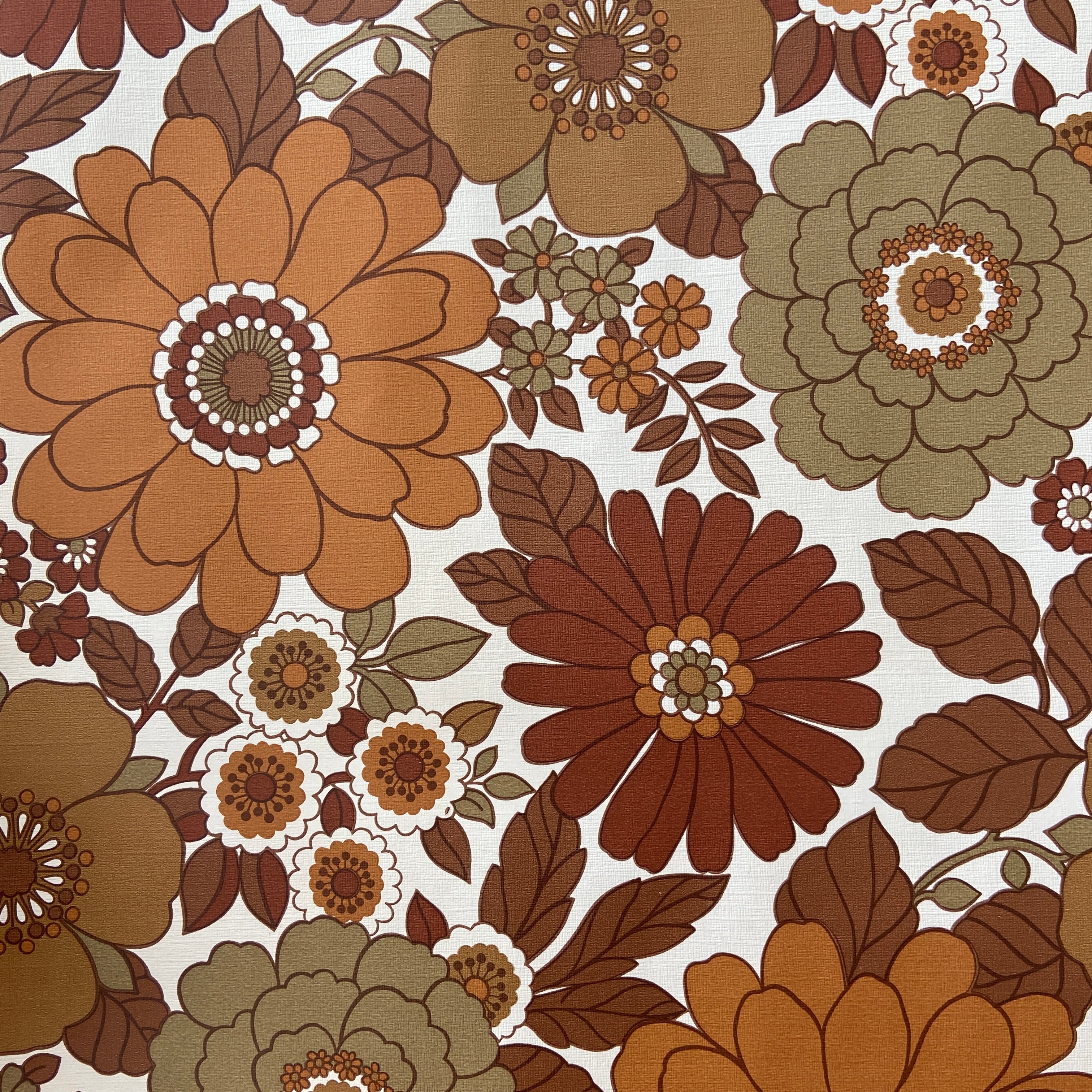 BROWN 70's Funky Retro Genuine Vintage WALLPAPER