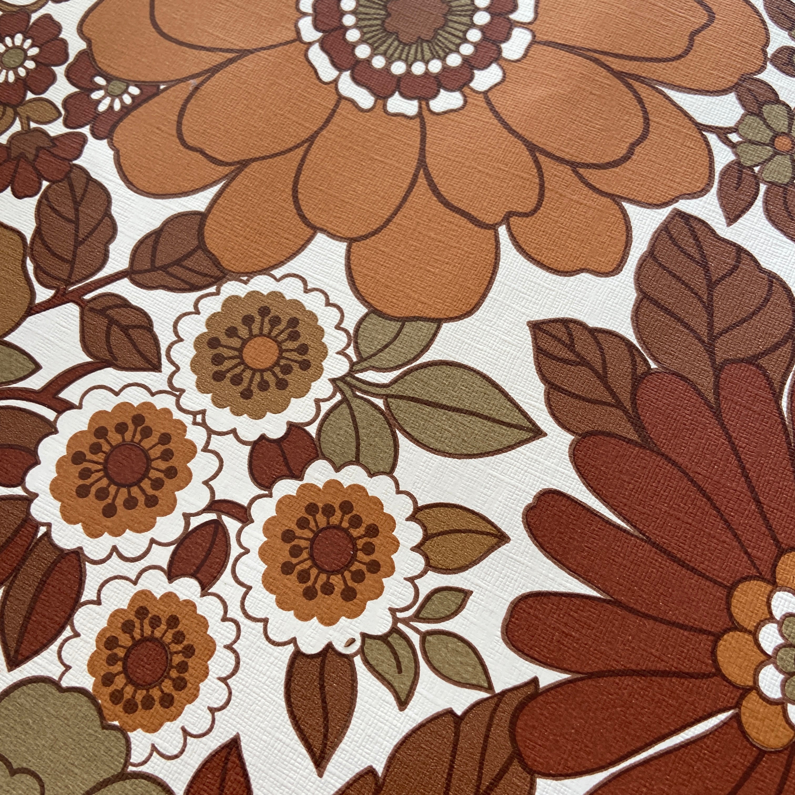 BROWN 70's Funky Retro Genuine Vintage WALLPAPER