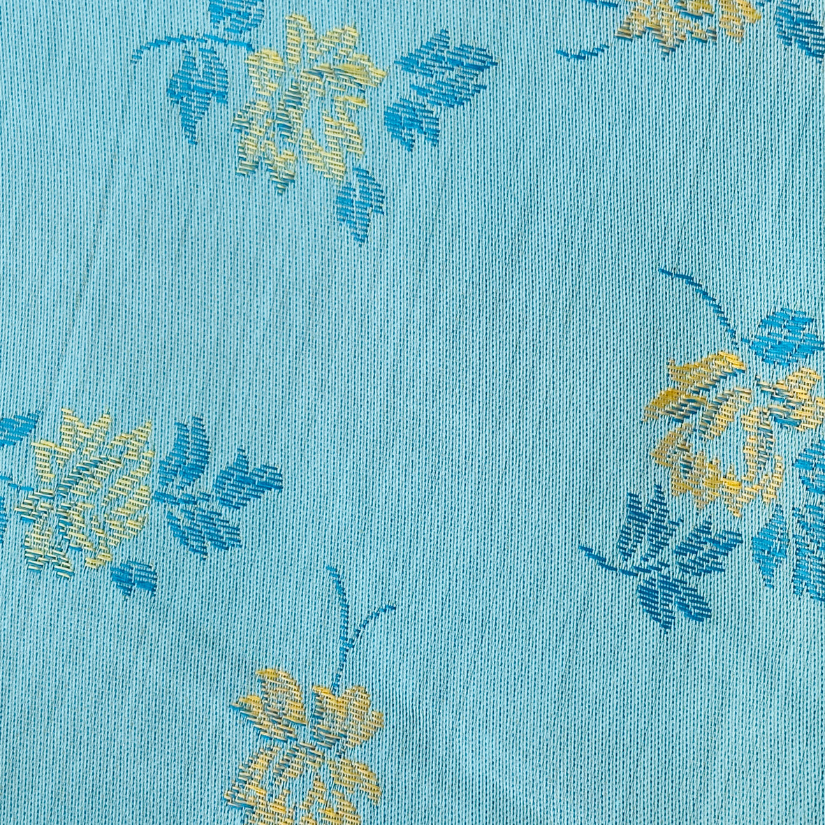 200cms Beautiful Blue Brocade Floral Fabric