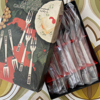 BOXED Vintage Cake Fork Set UNUSED