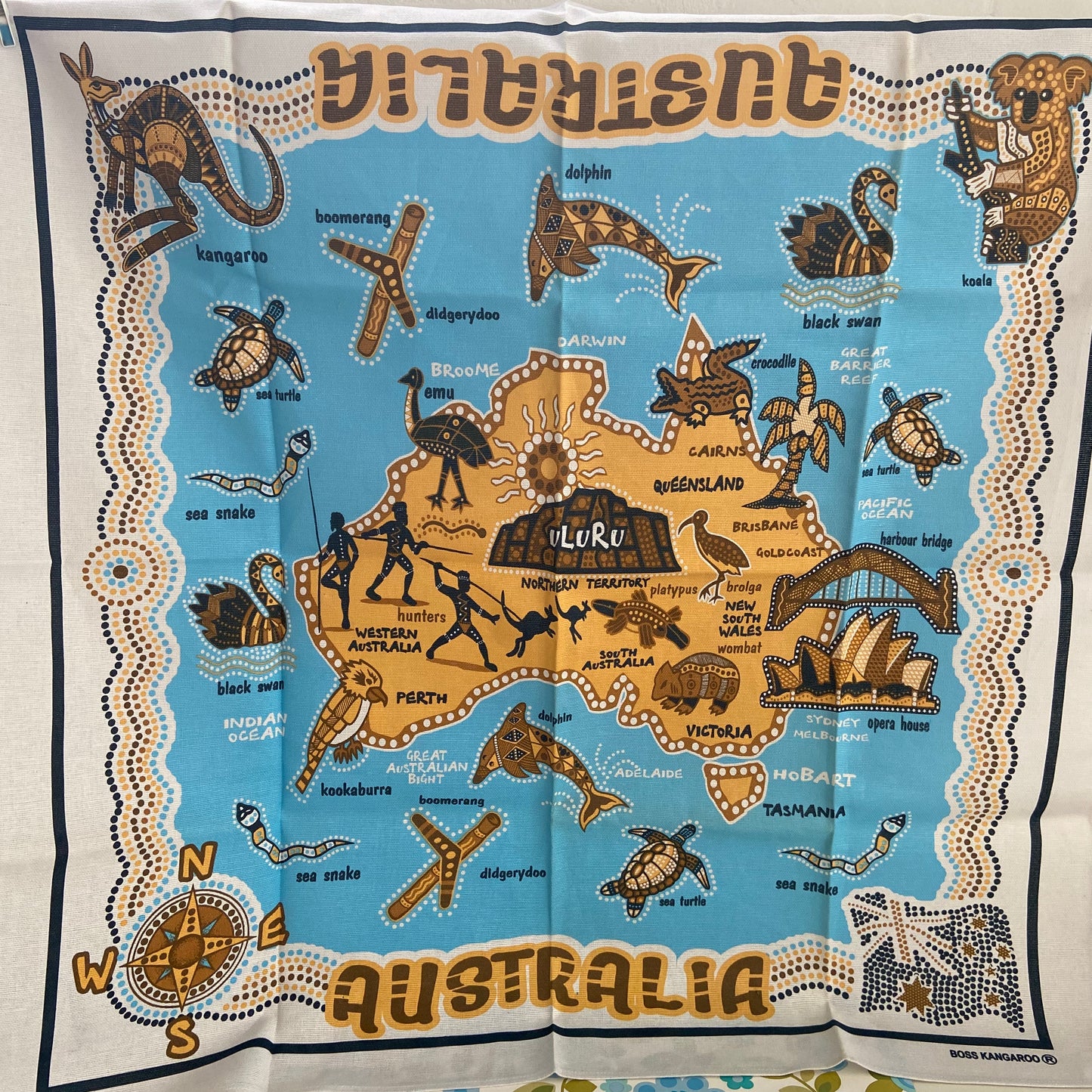 100% Cotton Table Cloth UNUSED Australia Souvenir