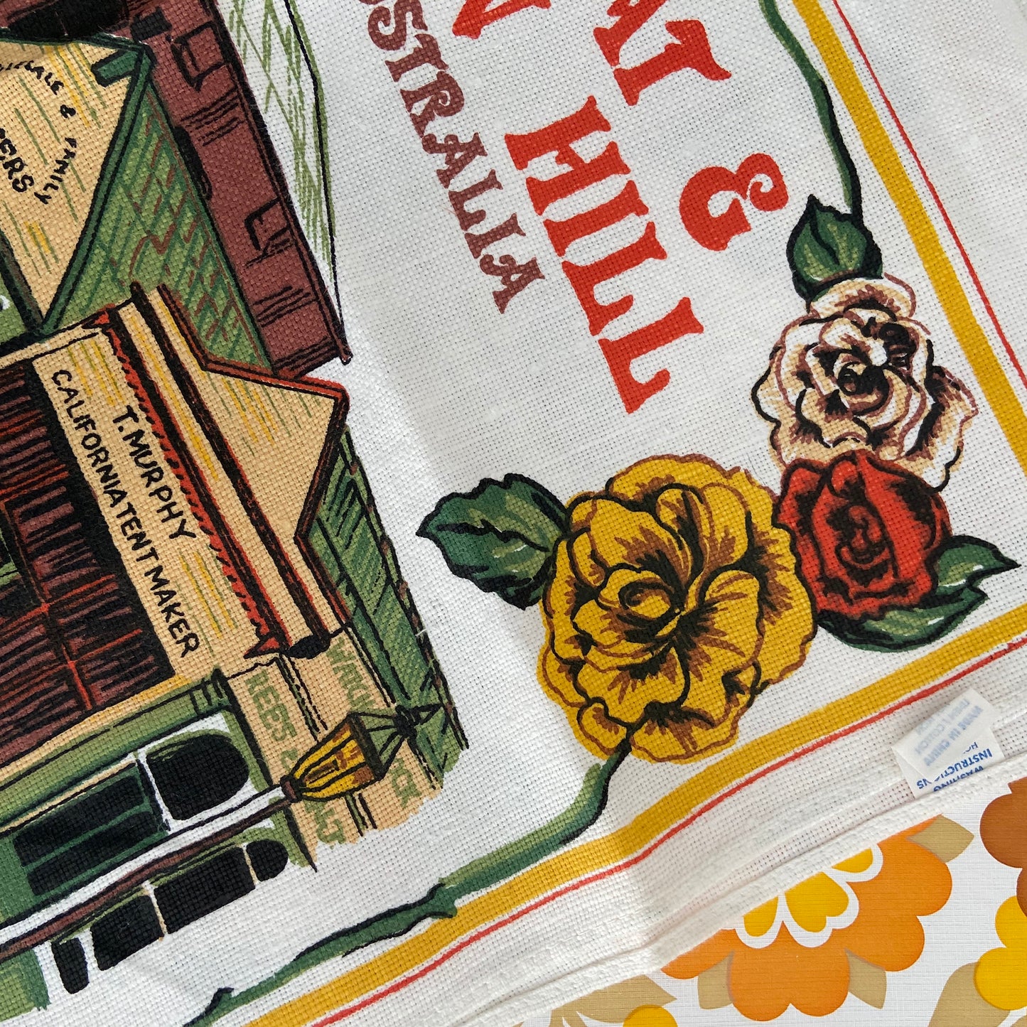 BALLARAT & Sovereign HILL Tea TOWEL Retro 70's Souvenir