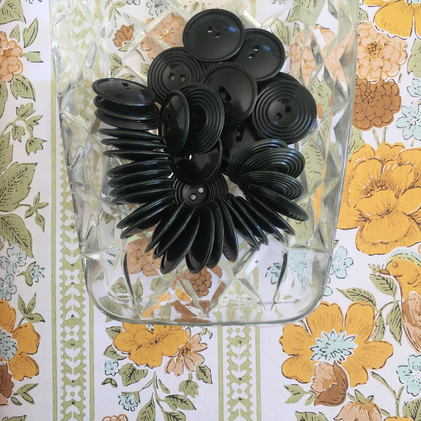 Cameo Black Bakelite Buttons - Original Tube packaging Sewing Craft