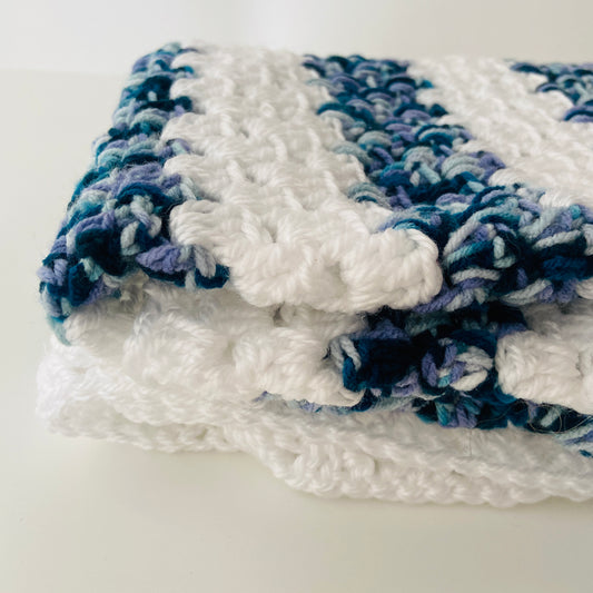 Blue & White Handmade LAP Blanket