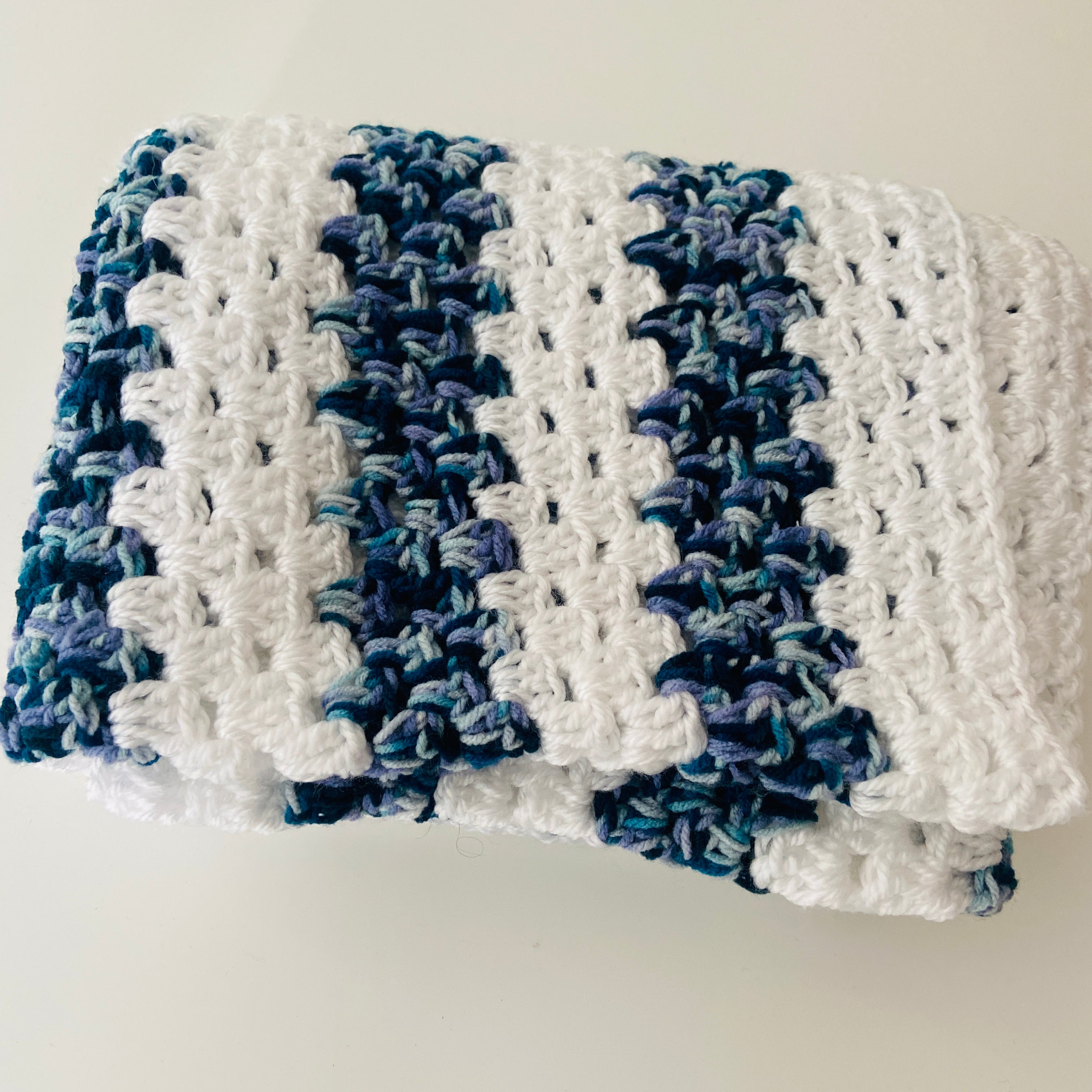 Blue & White Handmade LAP Blanket