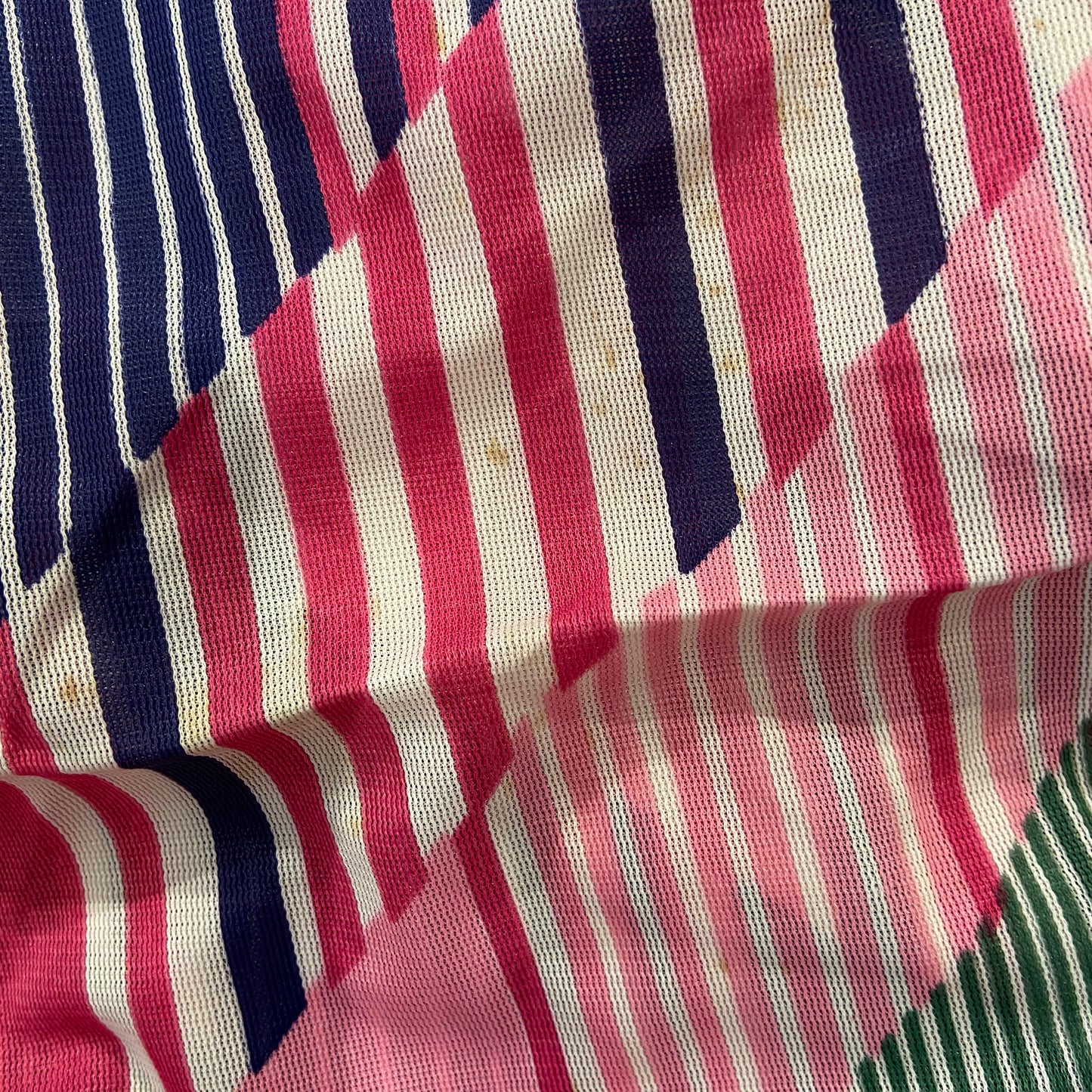 NYLON Retro Fabric Bright Stripes AWESOME Dress Shirt