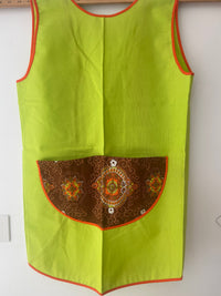 Green Retro UNUSED Crisp Bright Vintage cotton APRON