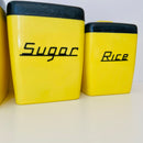 YELLOW Vintage Set of Retro Kitchen Canisters