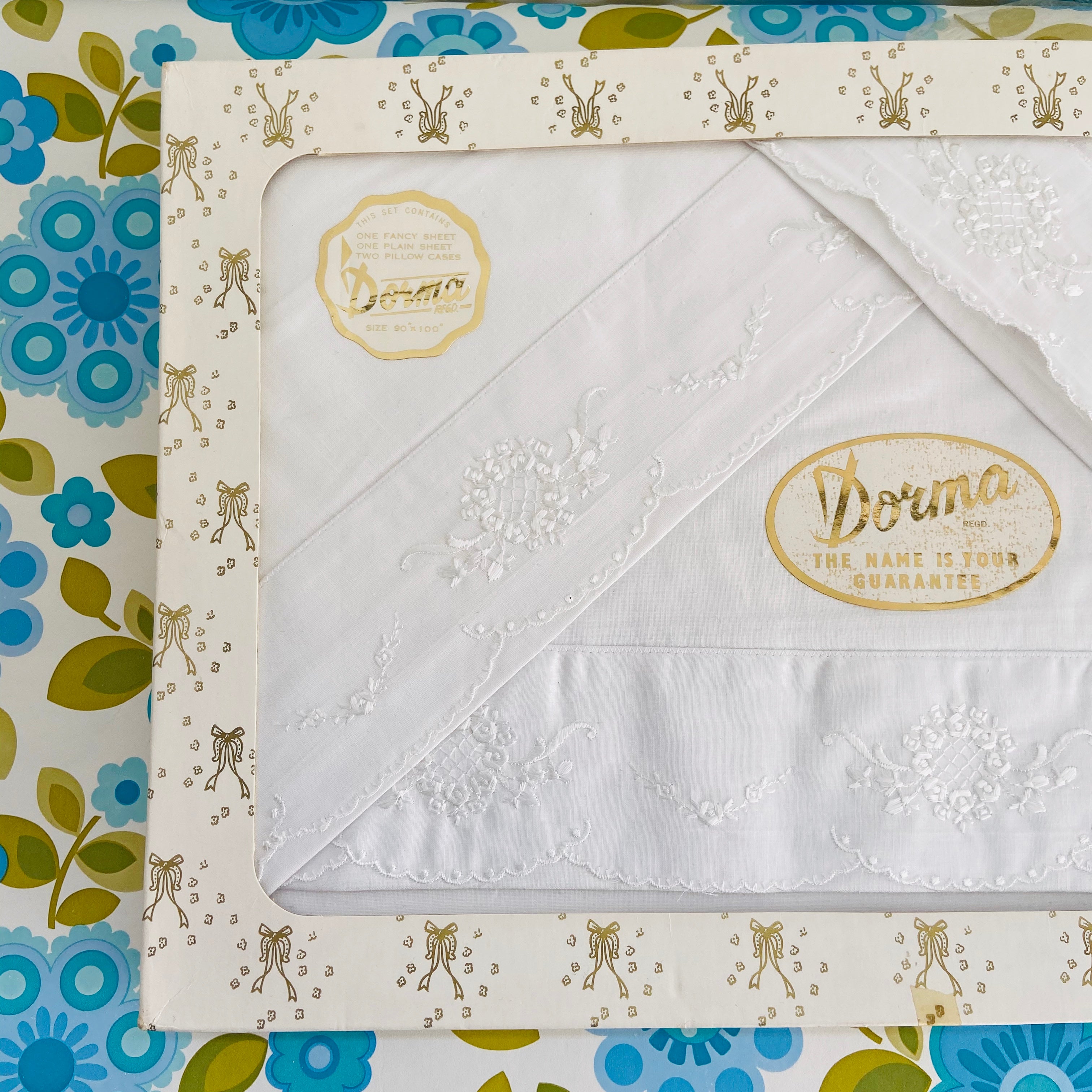 DORMA Boxed Unsued Cotton Sheet SET x 2 Sheets & 2 Pillow Cases Pink