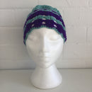 HANDMADE Blue & Purple Knitted BEANIE Winter ADORABLE Unused