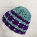 HANDMADE Blue & Purple Knitted BEANIE Winter ADORABLE Unused