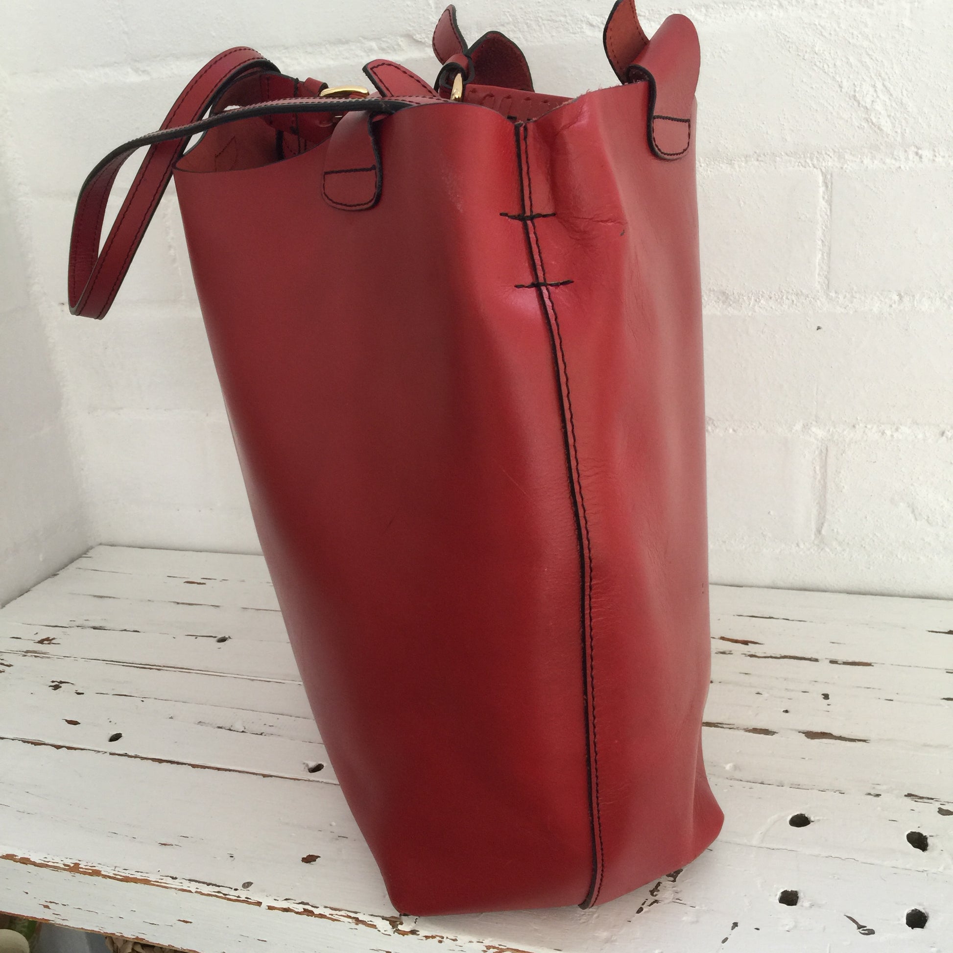 Zara red tote online bag