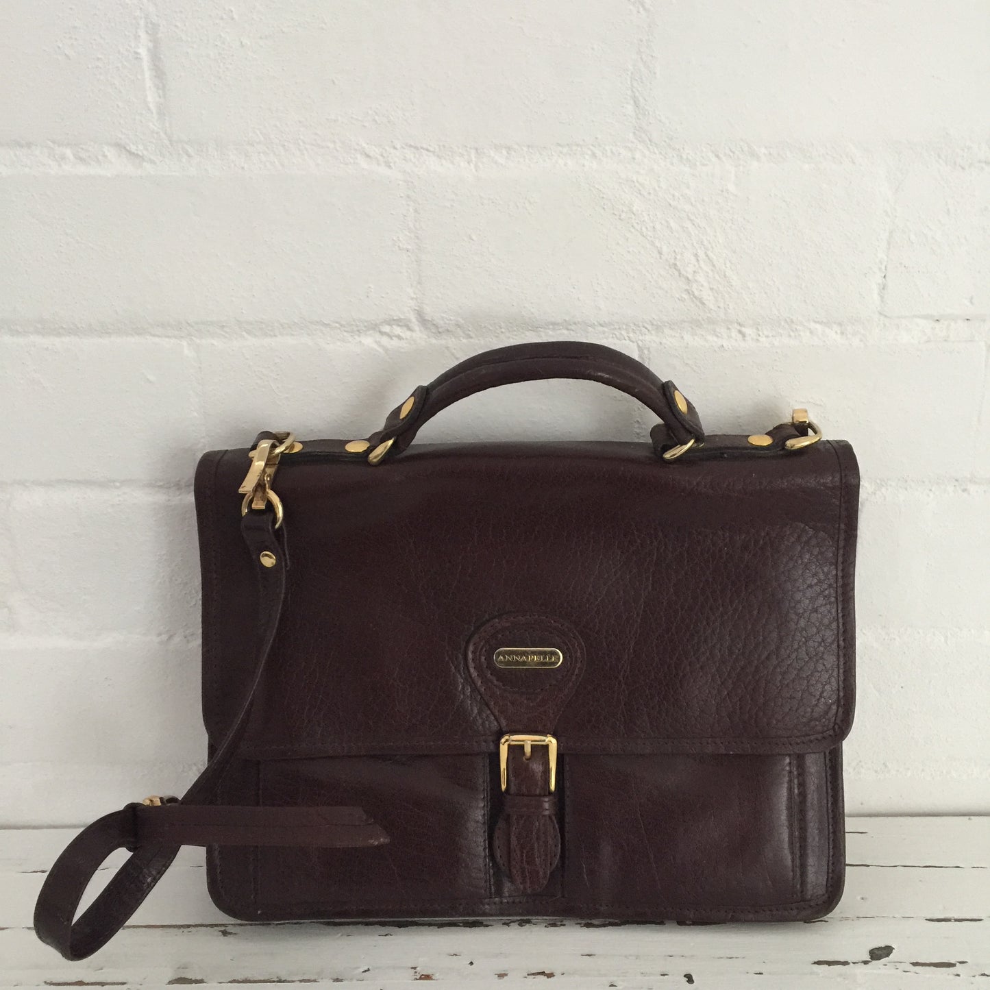 Annapelle Satchel Vintage GENUINE LEATHER Handbag UNI SCHOOL