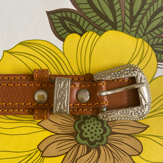 Vintage LEATHER Belt Rustic Fashion FESTIVAL AS NEW Boho Hippy
