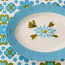 LARGE JAPAN Plate Blue Floral Pattern