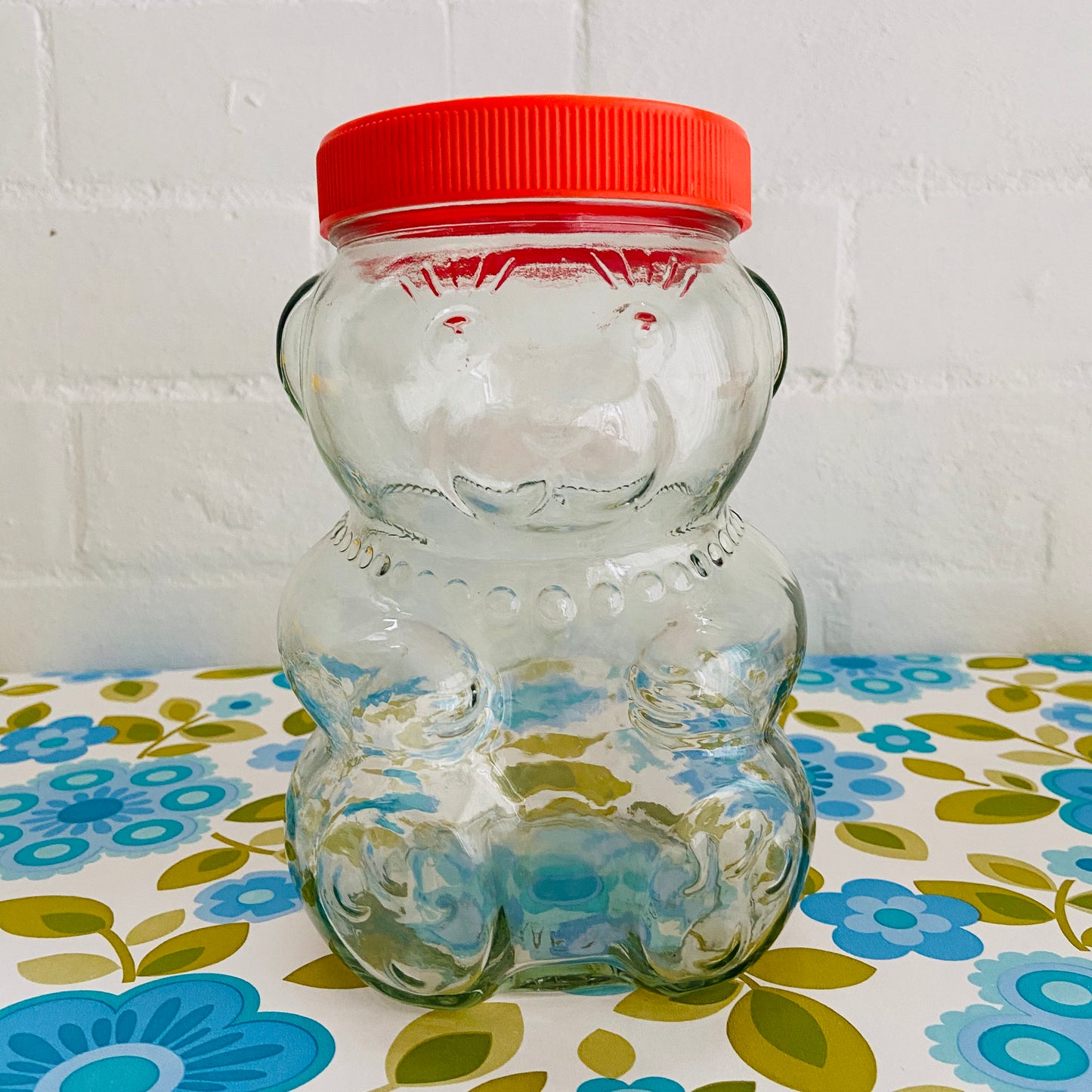 Fabulous Vintage Glass Jar Craft Sewing Kitchen 70's Fun