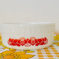 FOLK ART 1978 Hearts PYREX Bowl Mixing RETRO Super Cute Vintage