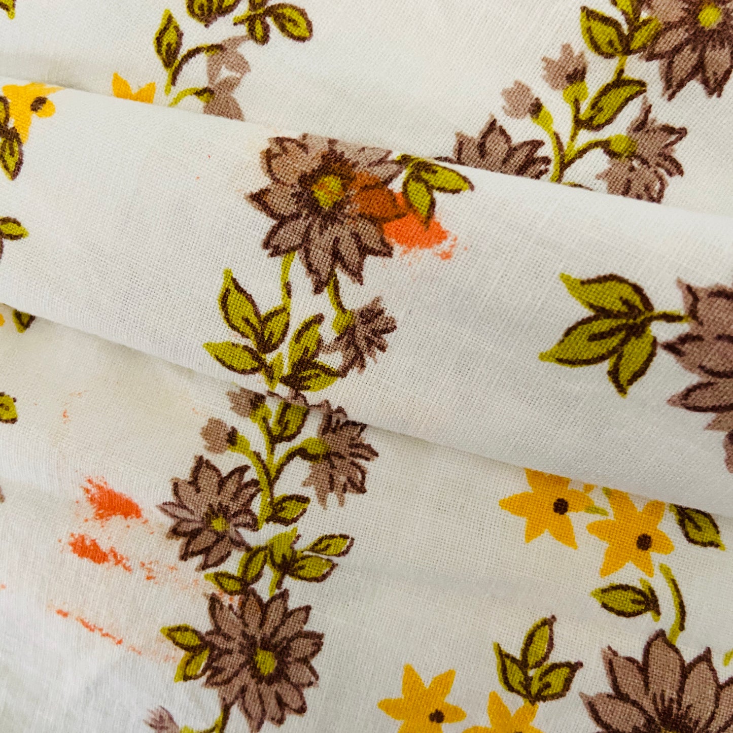 Bright Floral Cotton Sheet Vintage Fabric Sewing Craft Quilting