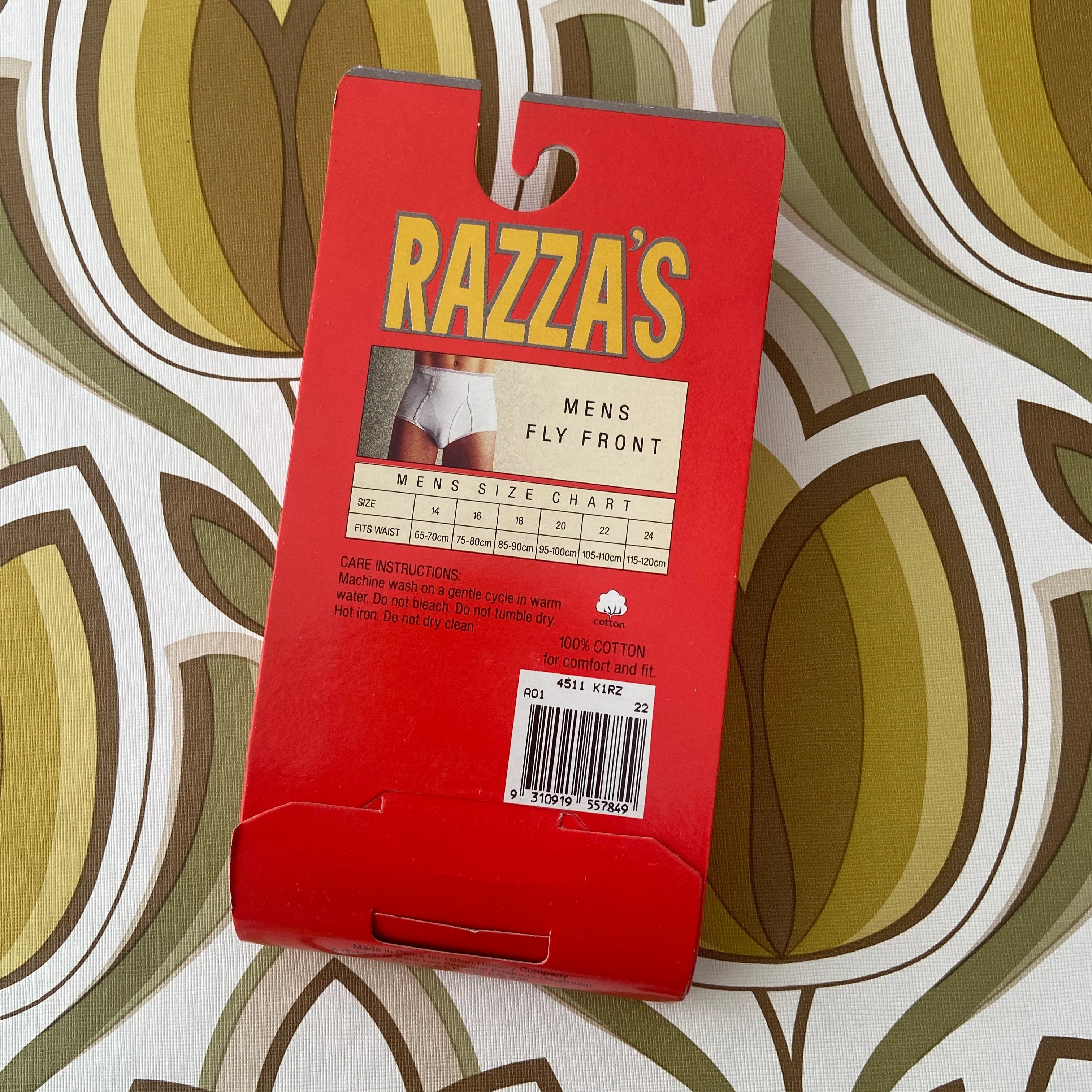 RAZZA'S Mens Flyfront 100% Cotton Size 22