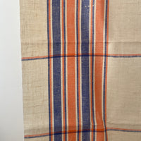 Blue & Orange Pure Linen Fabric Table Cloth Finish CREATE