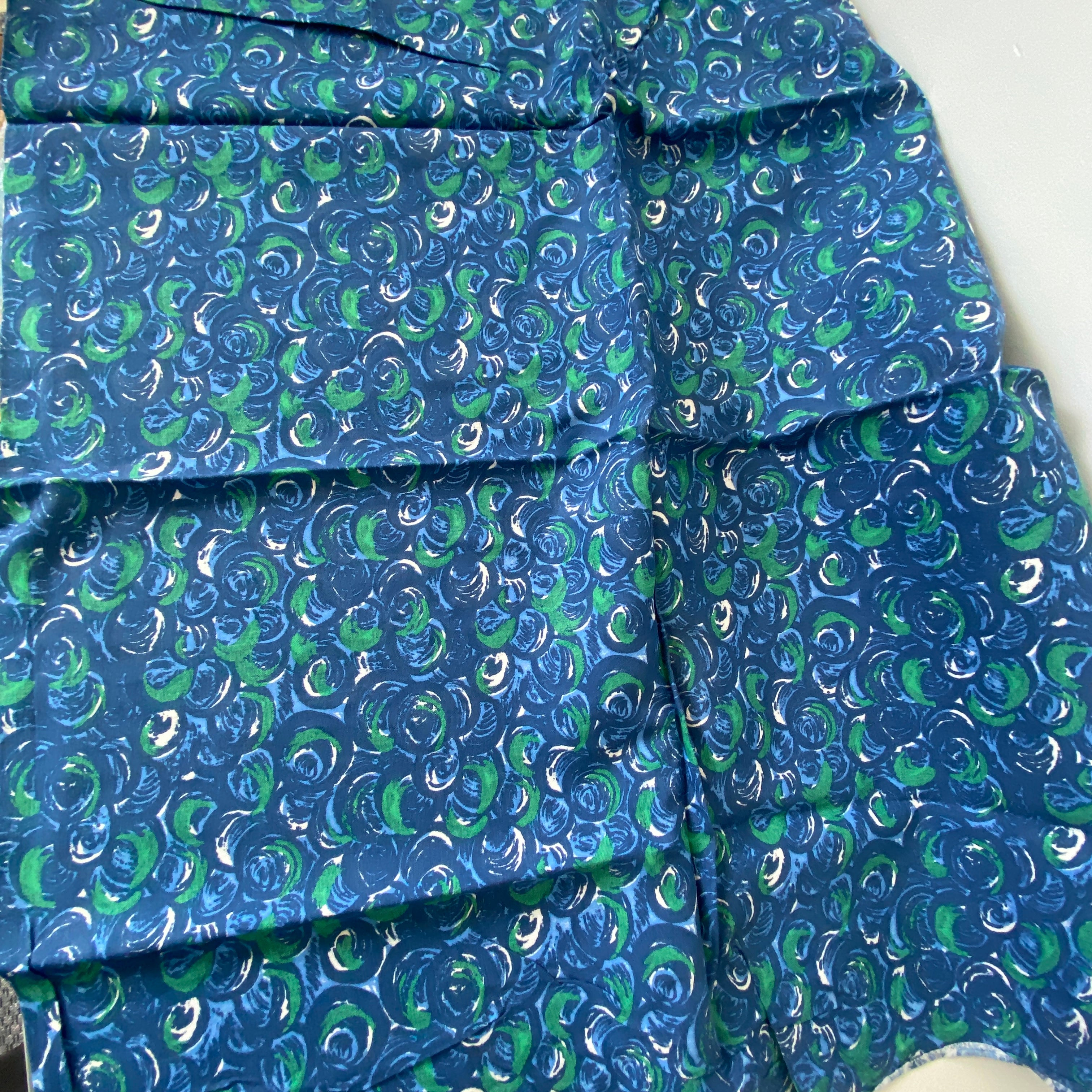 Blue Vintage Cotton Quilting Fabric Medium Weight