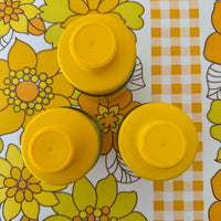 Cute Vintage Glass JARS Yellow Lid