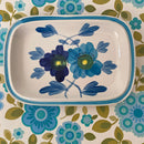 JAPAN Hand Painted Blue Floral Vintage Plate