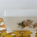 Vintage Butter Dish Pretty Pink Floral Print