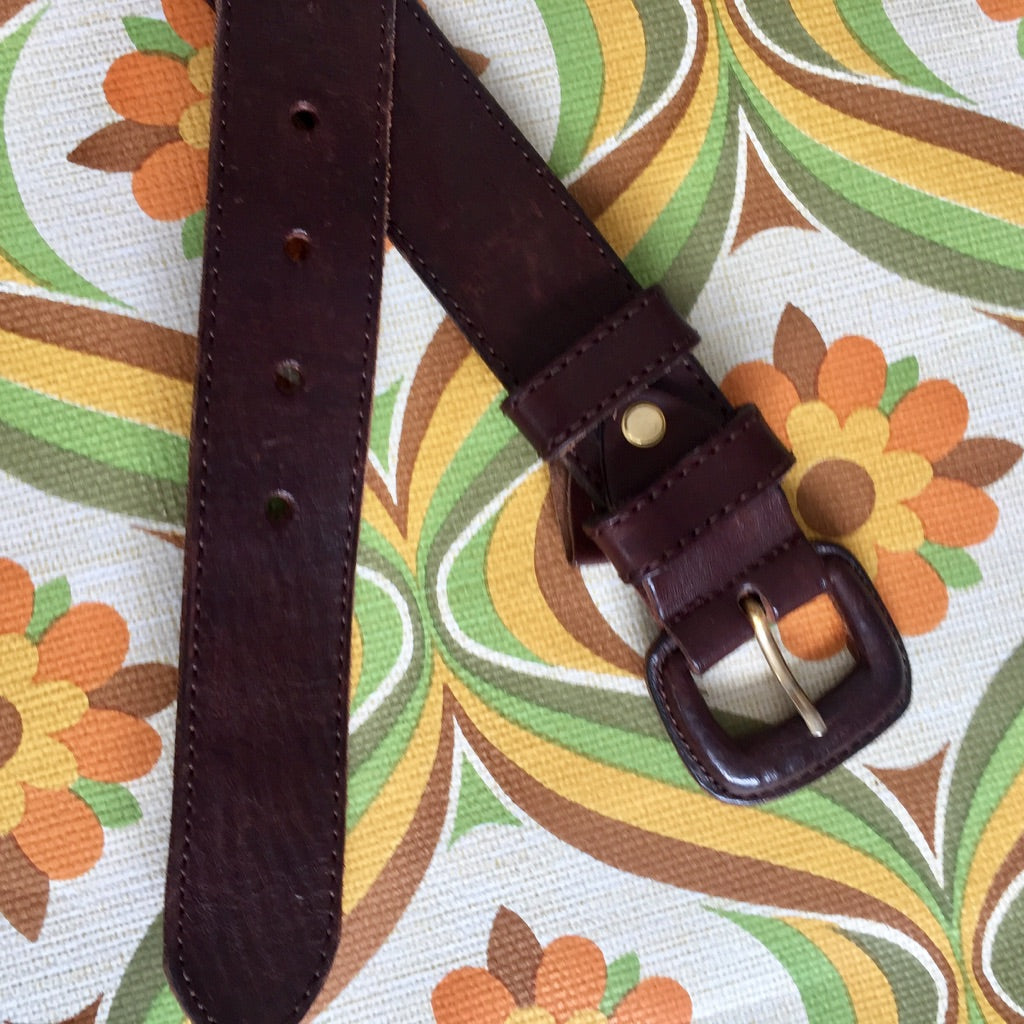 Vintage Brown Belt VERA PELLE Large 92cms - 103cms